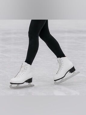 Heapeler White Figure Ice Skates - Classic Women's Ice Skating Boots